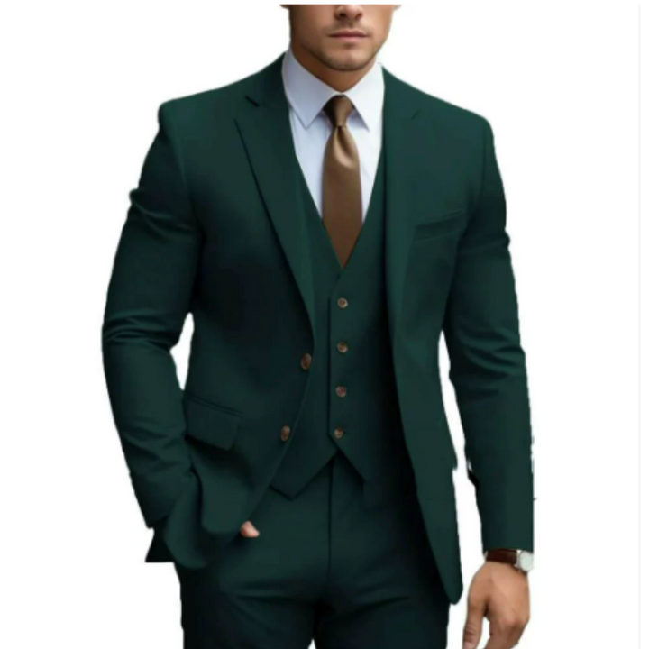 Men’s 3-Piece Wedding Suit with Vest