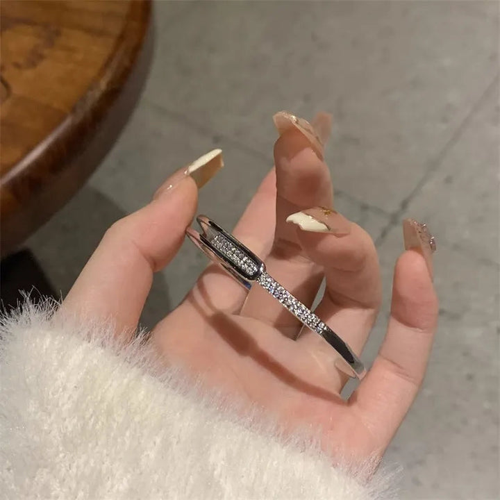 Open Bangle Bracelet with Sparkling Accent