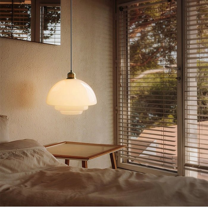 Yandir | Milk White Shade Hanging Light for Retro & Modern Interiors
