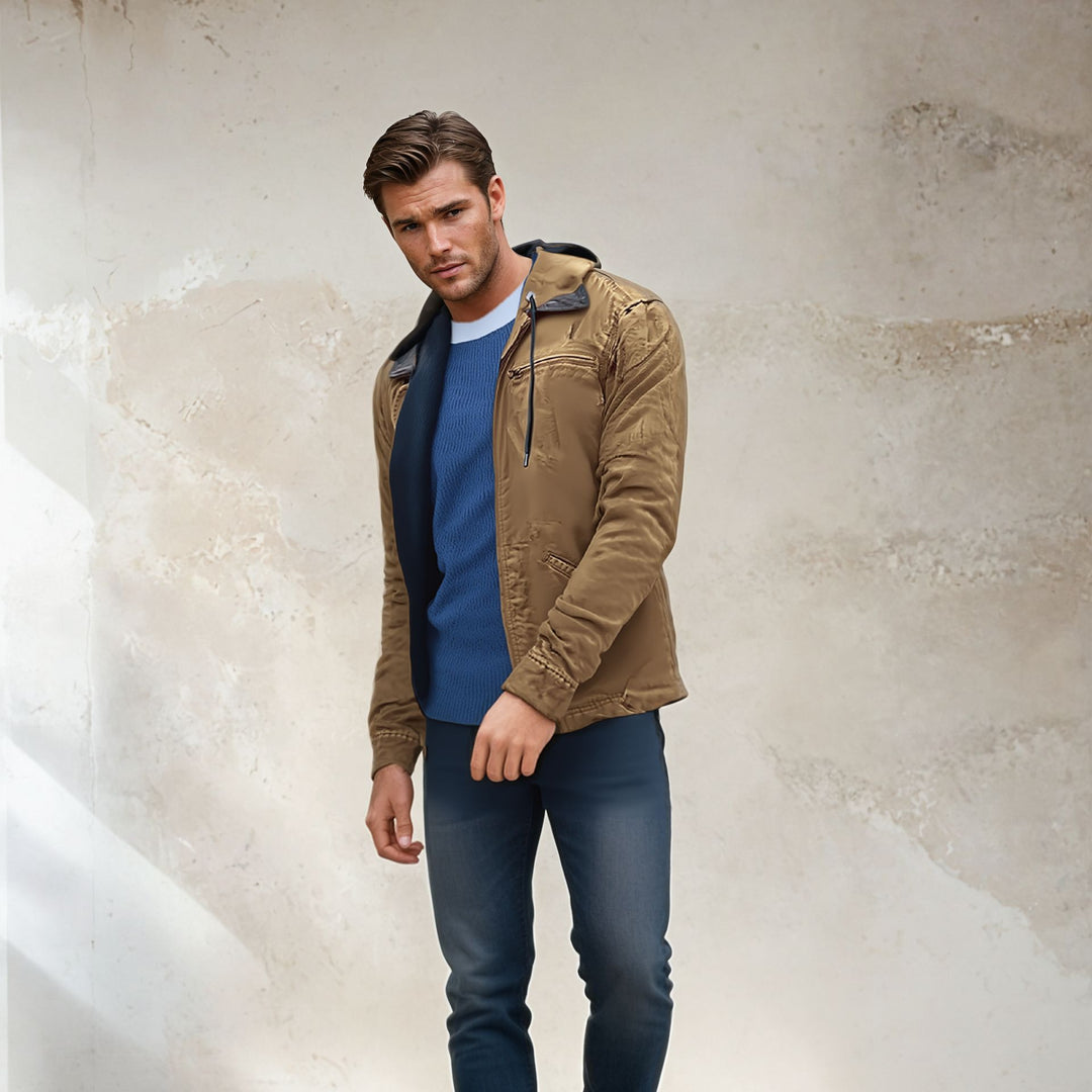 Men’s Autumn/Winter Jacket | Warm Lined Hooded Outerwear