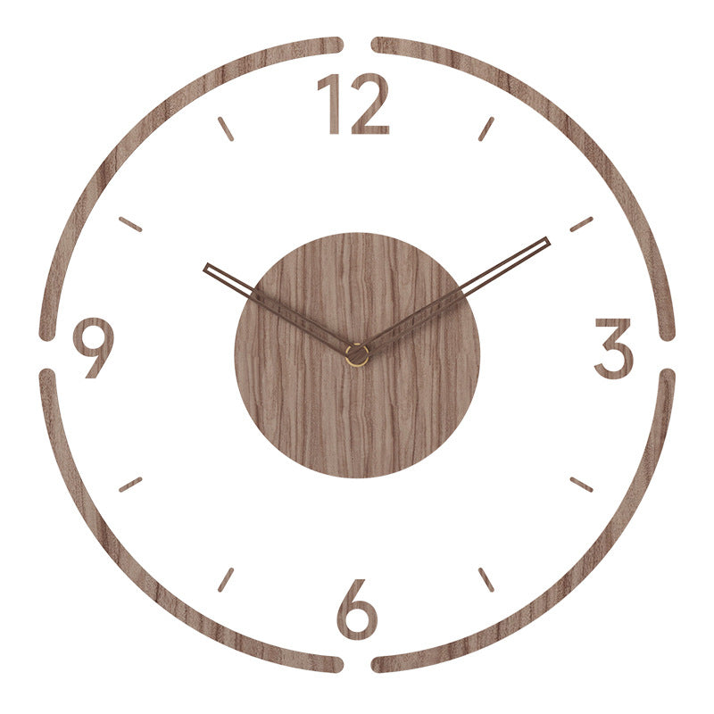 Nordic Wooden Wall Clock | No-Tick Silent Movement