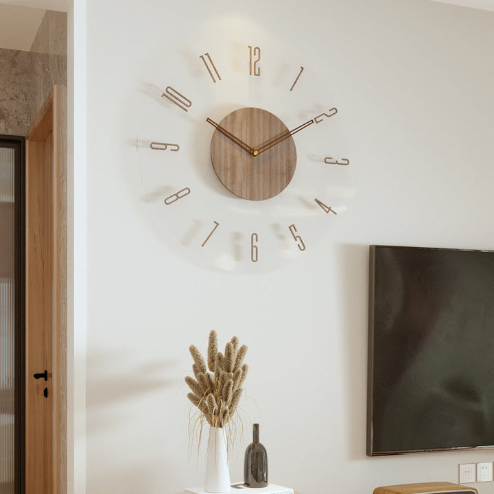 Nordic Wooden Wall Clock | No-Tick Silent Movement