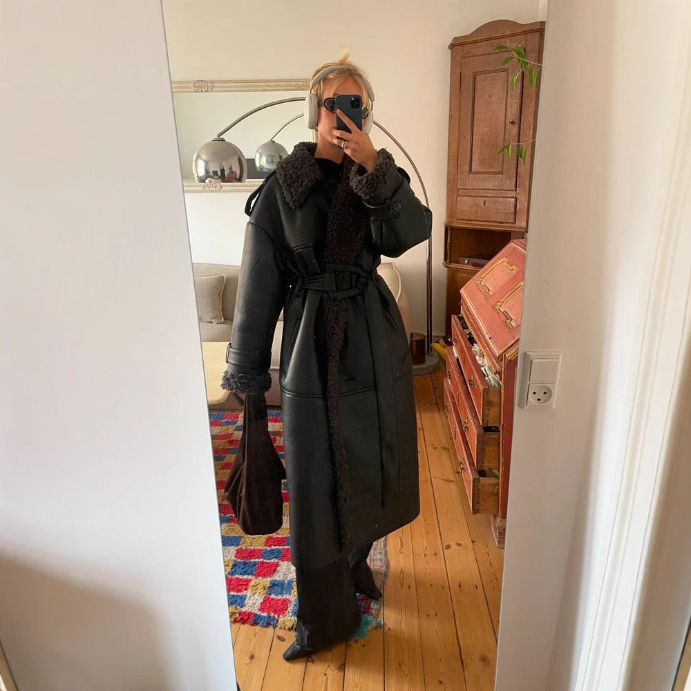 Chic Women's Leather Jacket | Stylish & Warm Outerwear