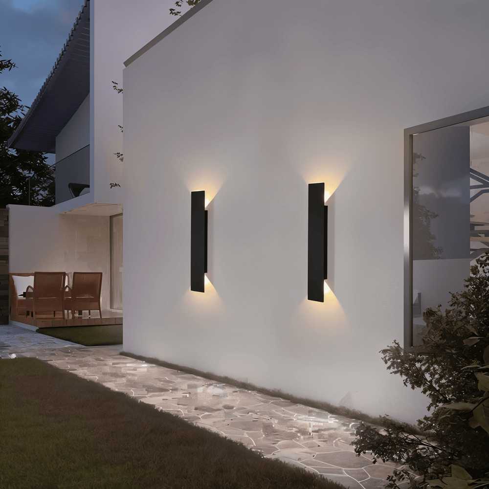 Rectangular Black Aluminum LED Outdoor Wall Light