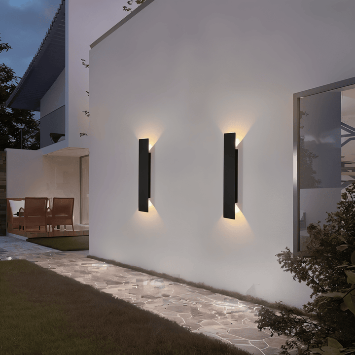 Rectangular Black Aluminum LED Outdoor Wall Light