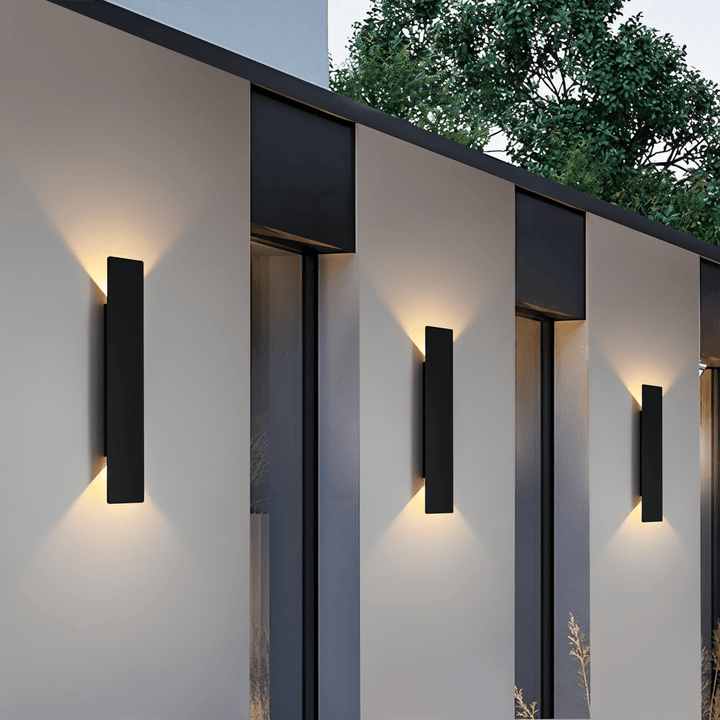 Rectangular Black Aluminum LED Outdoor Wall Light