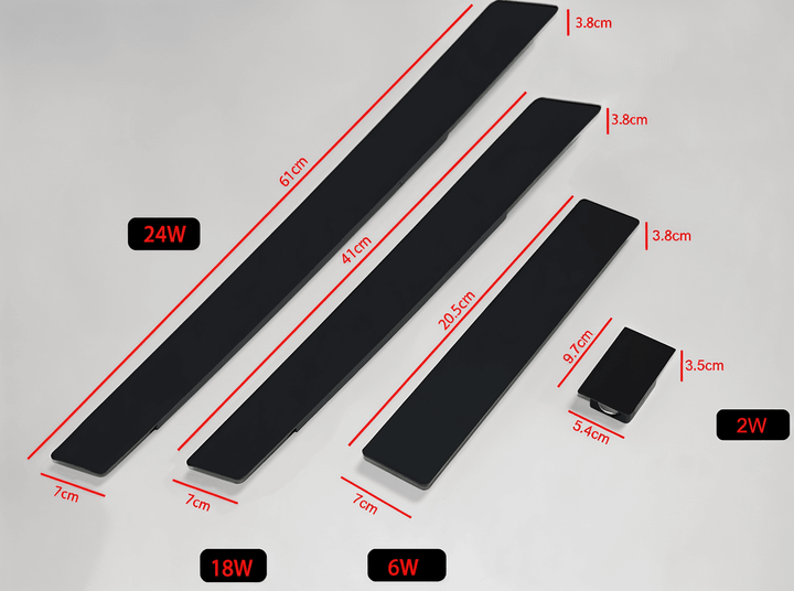 Rectangular Black Aluminum LED Outdoor Wall Light