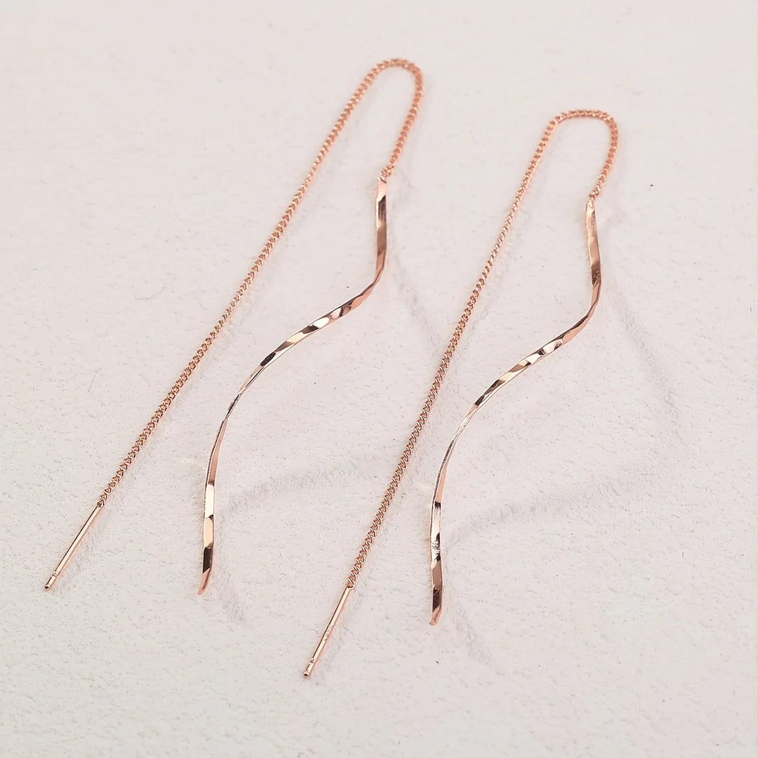 Zoe | Wave Threader Earrings