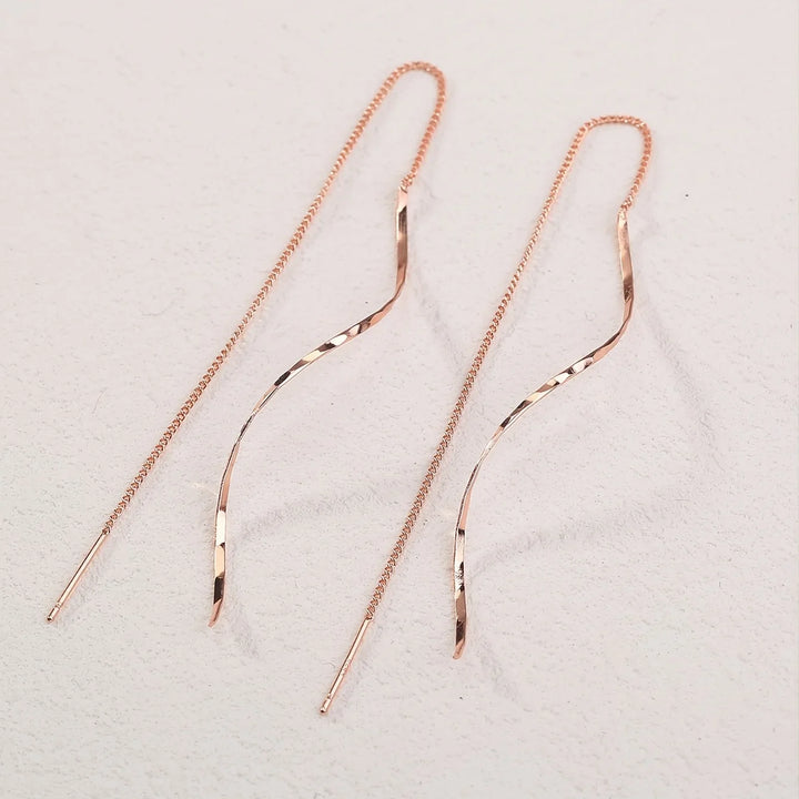 Zoe | Wave Threader Earrings