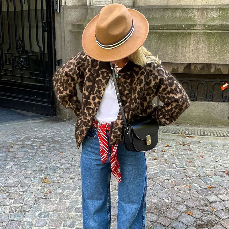 Xelara | Women’s Leopard Print Knit Cardigan