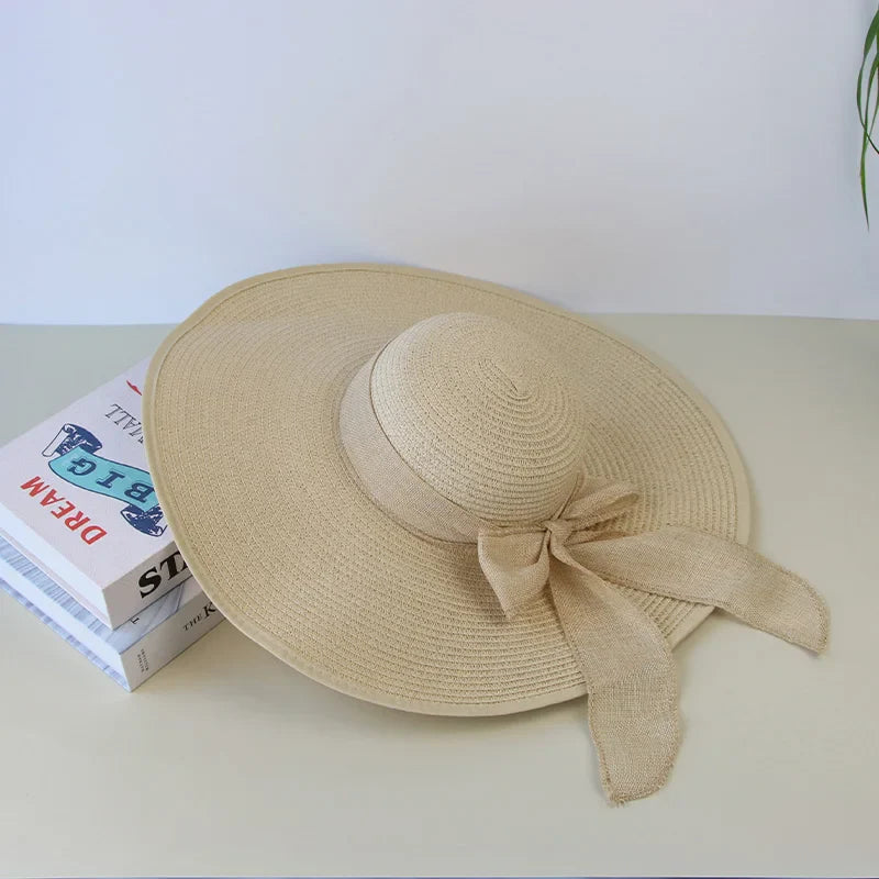 Malira | Women's Wide-Brim Straw Panama Hat with Elegant Bowknot