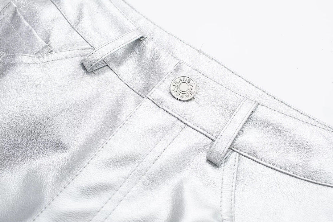 Miren | Women’s Stylish Metallic Silver Pants