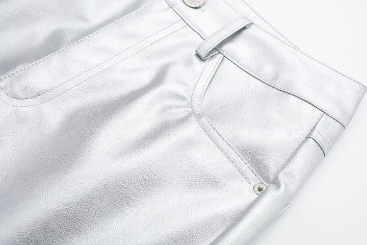 Miren | Women’s Stylish Metallic Silver Pants