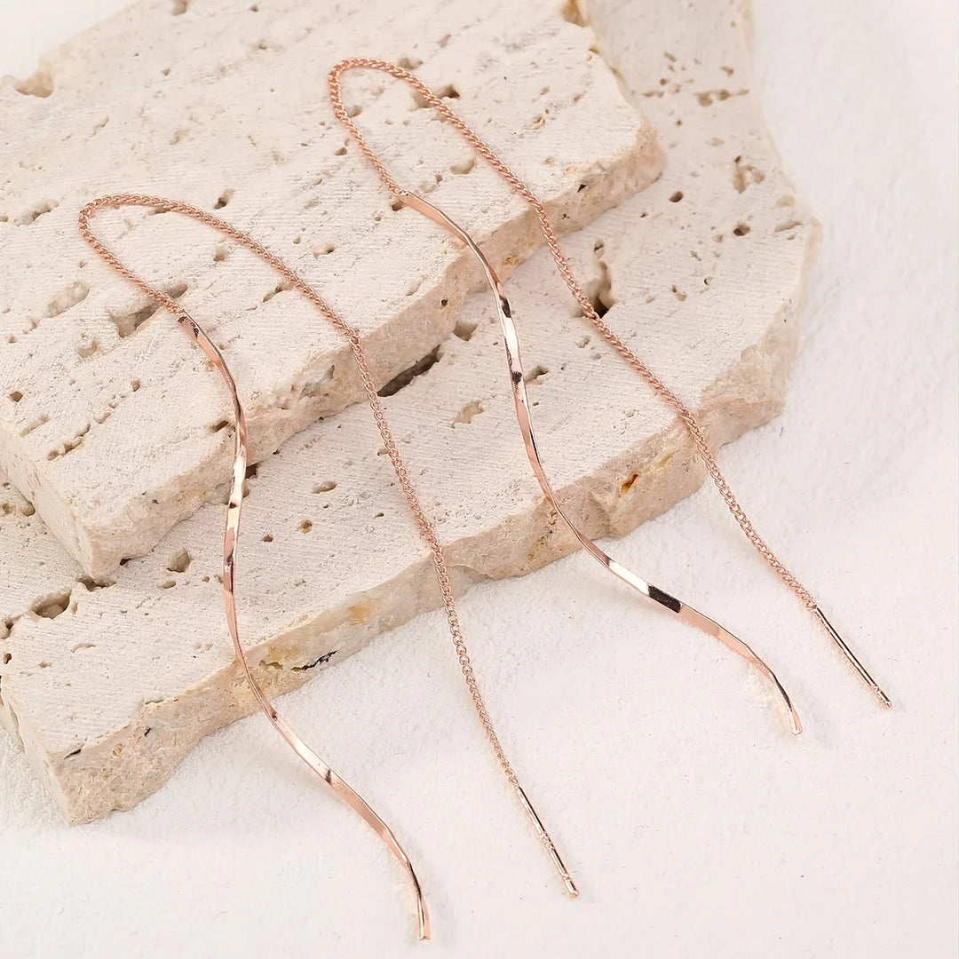 Zoe | Wave Threader Earrings