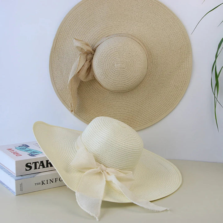 Malira | Women's Wide-Brim Straw Panama Hat with Elegant Bowknot