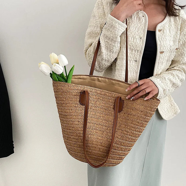Marais | Women’s Woven Straw Shopper Bag