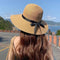 Palene | Women's Foldable Straw Hat with Black Bow