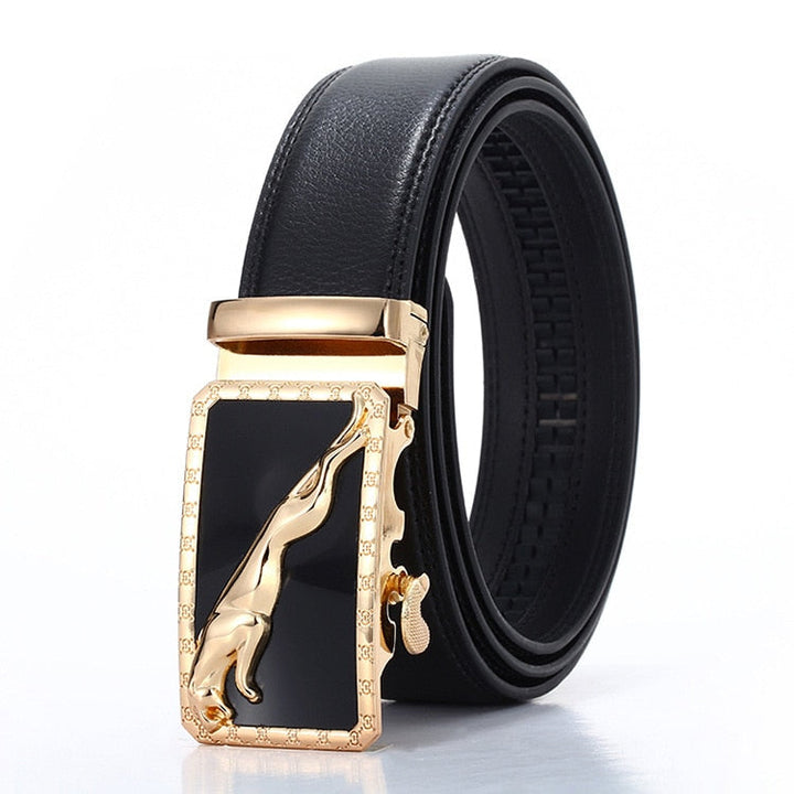 Abil | Men’s Leather Belt with Polished Buckle for Business & Casual Outfits