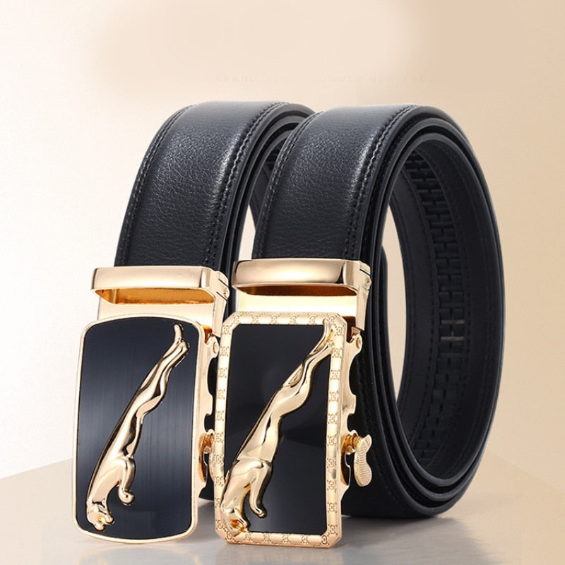 Abil | Men’s Leather Belt with Polished Buckle for Business & Casual Outfits