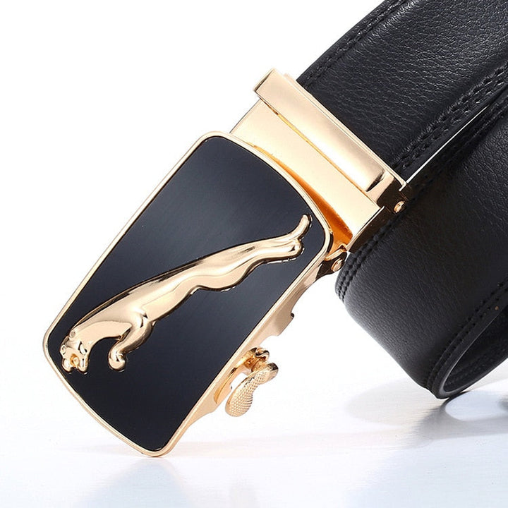 Abil | Men’s Leather Belt with Polished Buckle for Business & Casual Outfits