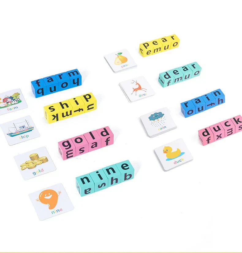Montessori-Inspired Wooden Toy for Learning English Spelling