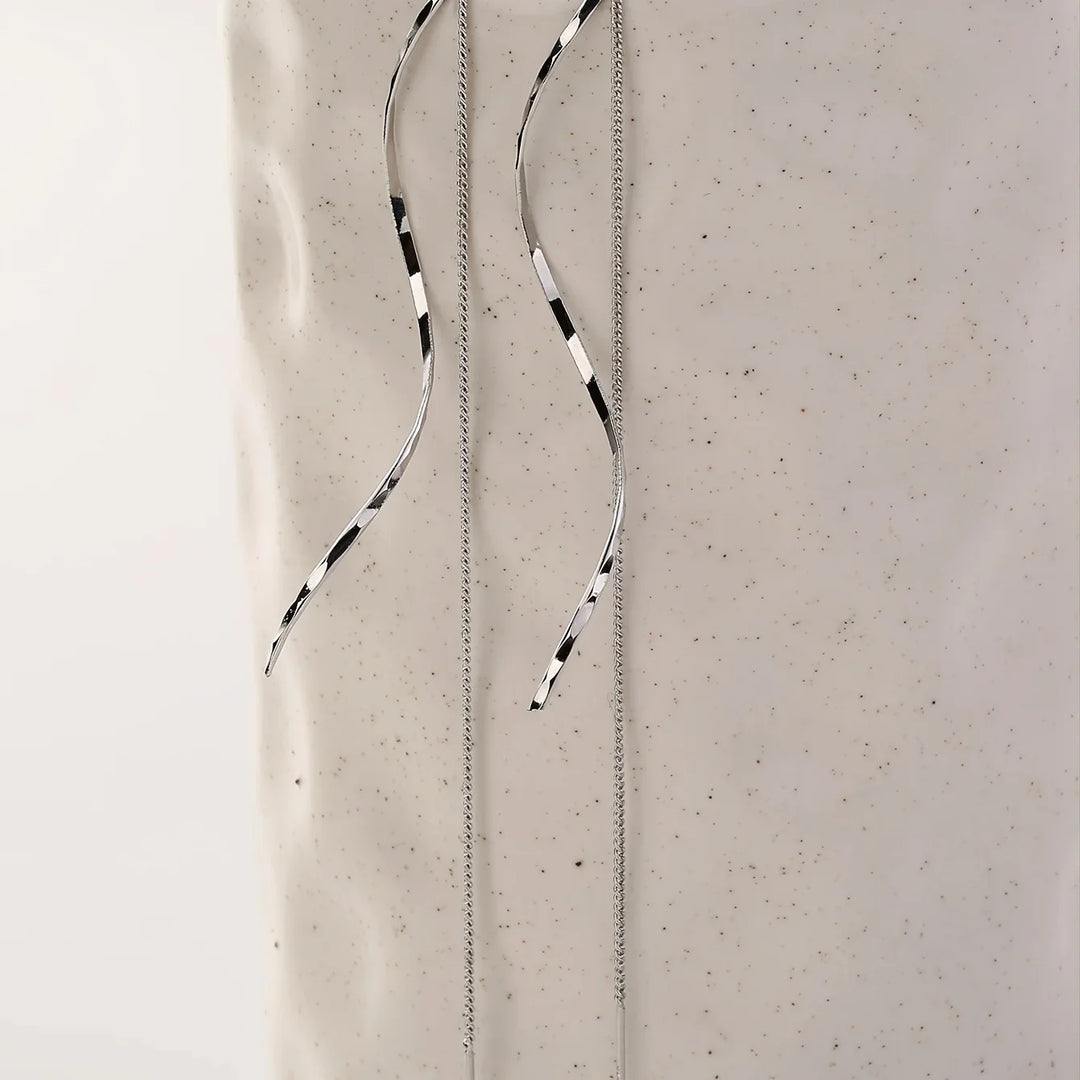 Zoe | Wave Threader Earrings