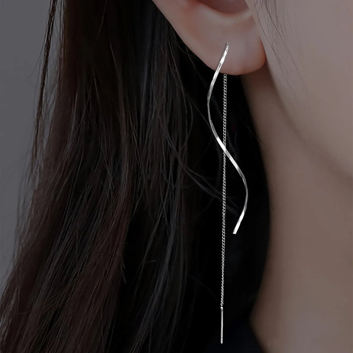 Zoe | Wave Threader Earrings