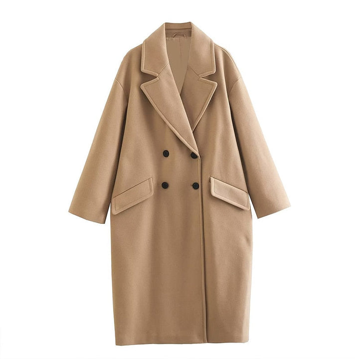 Women’s Wool-Blend Long Coat | Timeless Design