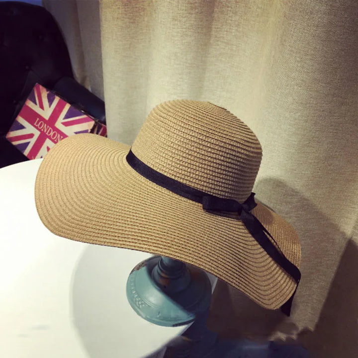 Malira | Women's Wide-Brim Straw Panama Hat with Elegant Bowknot