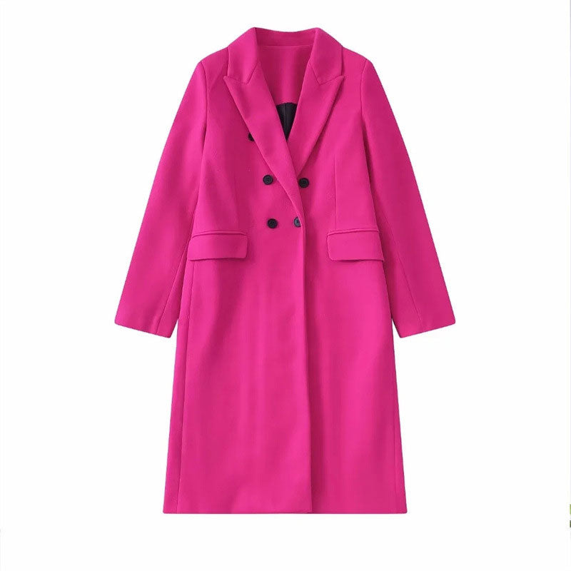 Women’s Wool-Blend Long Coat | Timeless Design