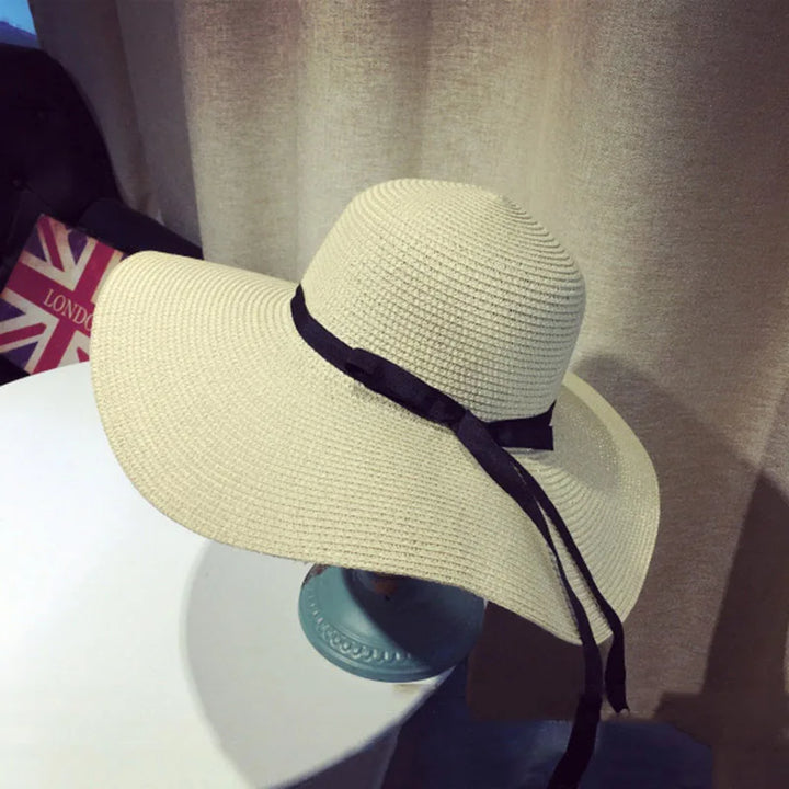 Malira | Women's Wide-Brim Straw Panama Hat with Elegant Bowknot