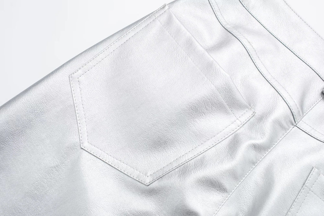 Miren | Women’s Stylish Metallic Silver Pants