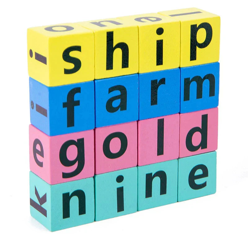 Montessori-Inspired Wooden Toy for Learning English Spelling