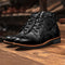Men’s Retro Leather Winter Boots | Grip Rubber Sole