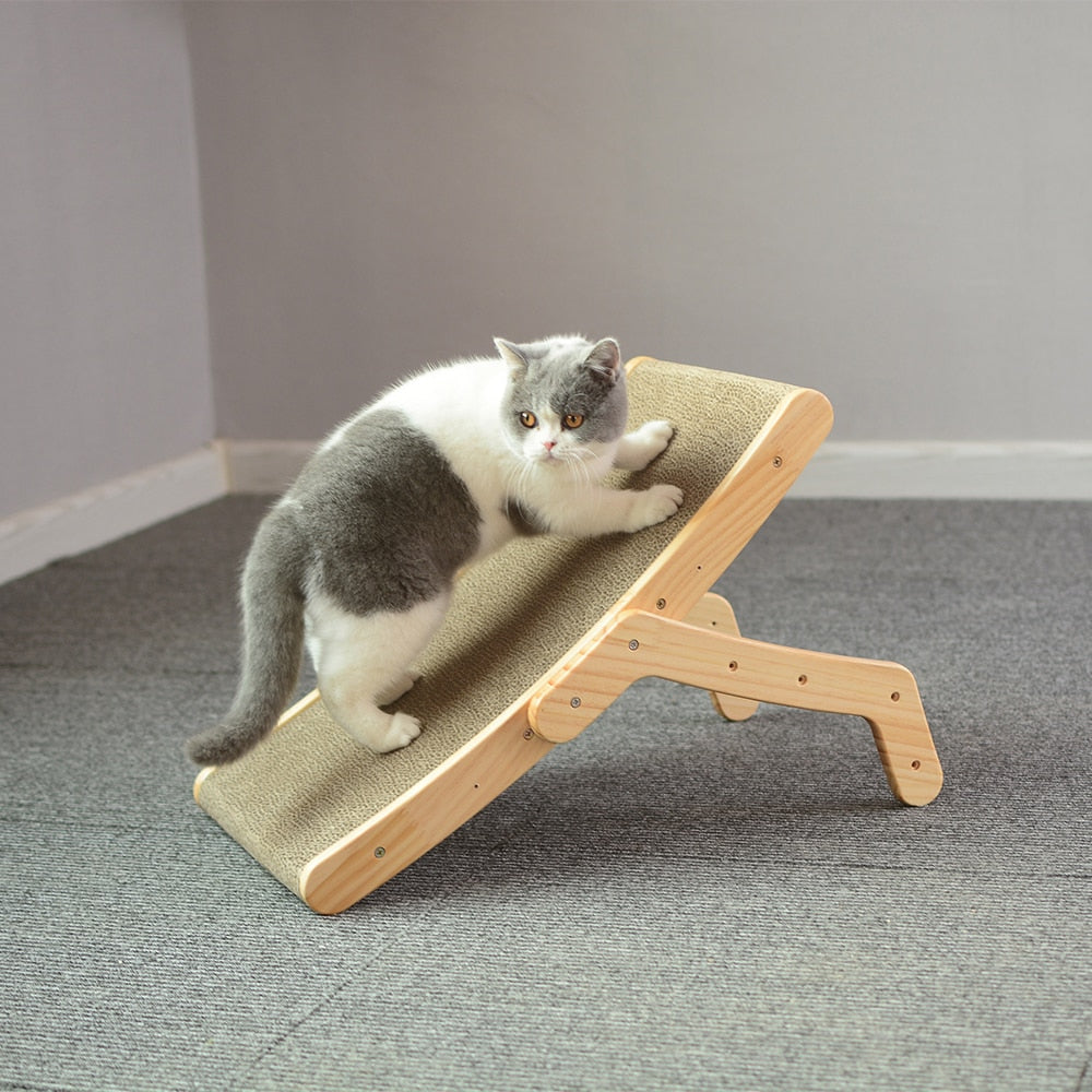 Wooden Cat Scratcher & Lounger