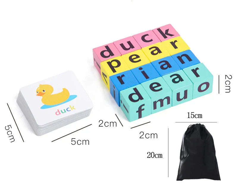 Montessori-Inspired Wooden Toy for Learning English Spelling