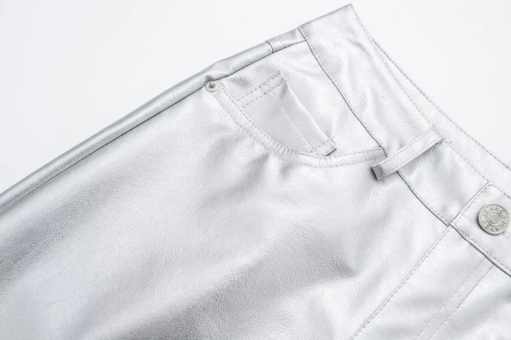 Miren | Women’s Stylish Metallic Silver Pants