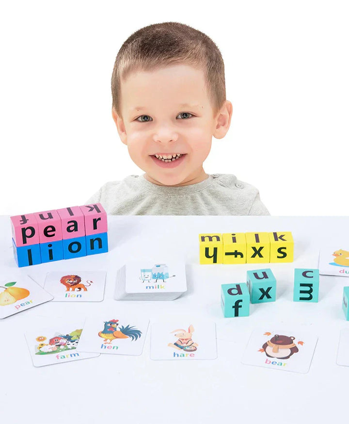Montessori-Inspired Wooden Toy for Learning English Spelling