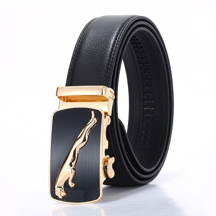 Abil | Men’s Leather Belt with Polished Buckle for Business & Casual Outfits