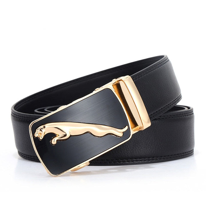 Abil | Men’s Leather Belt with Polished Buckle for Business & Casual Outfits