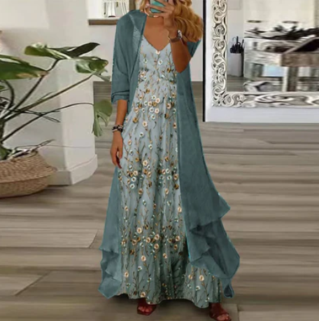 Belva | Women’s Blue Maxi Dress