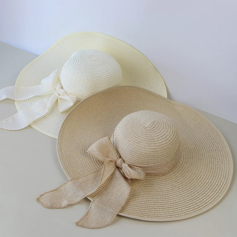 Malira | Women's Wide-Brim Straw Panama Hat with Elegant Bowknot