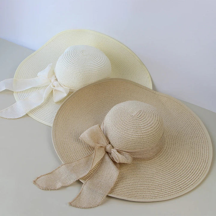 Malira | Women's Wide-Brim Straw Panama Hat with Elegant Bowknot