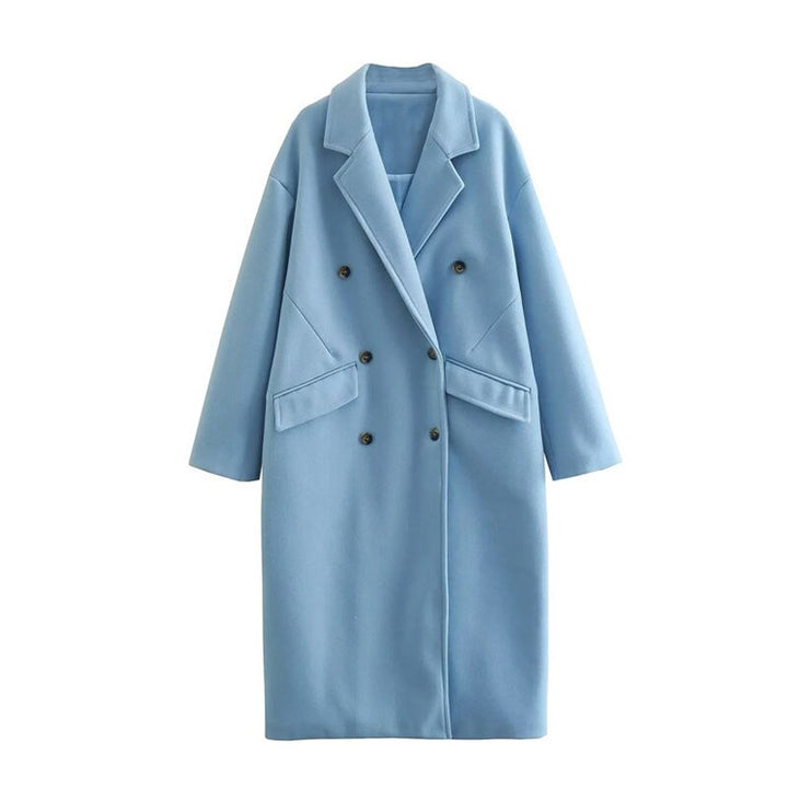Women’s Wool-Blend Long Coat | Timeless Design