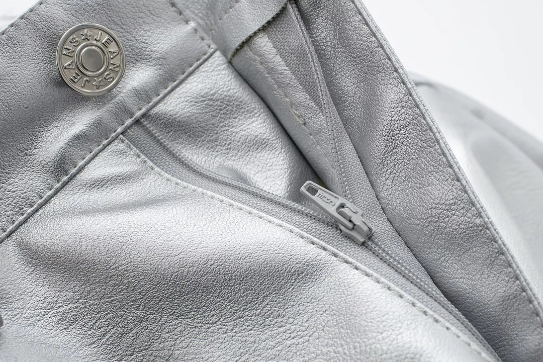 Miren | Women’s Stylish Metallic Silver Pants