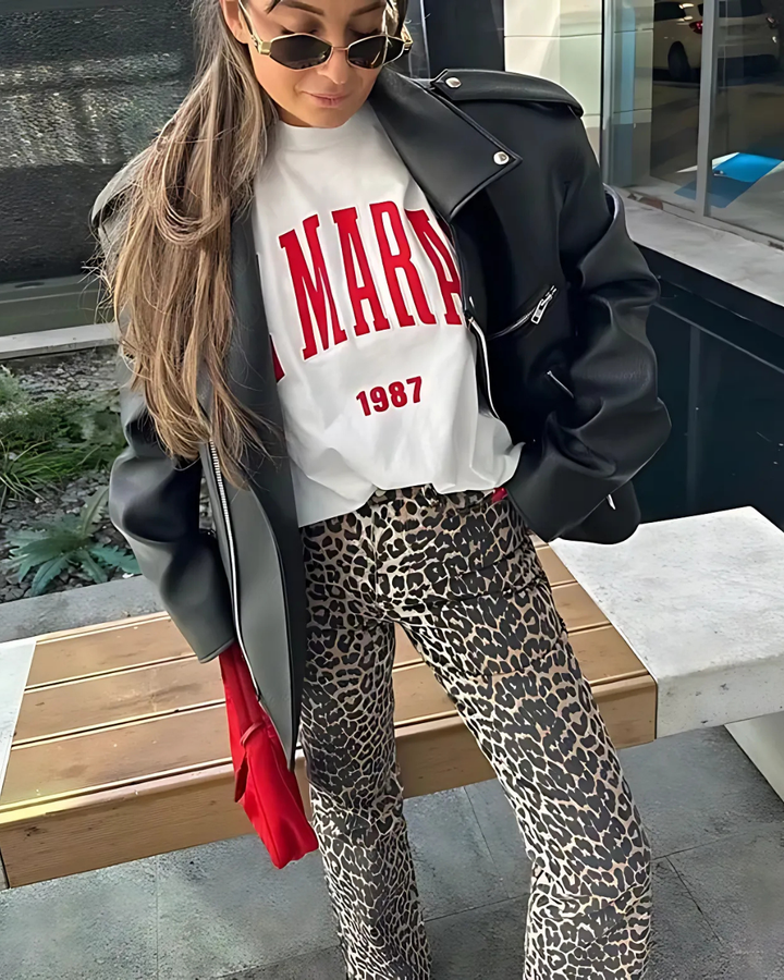 Nyelle | Womens Leopard Print Jeans