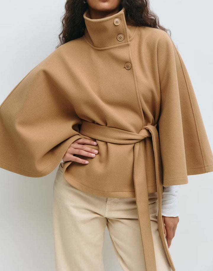 Women’s Stylish Belted Cape Coat | Chic Outerwear