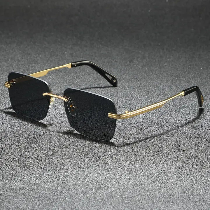 Men’s Rimless Square Sunglasses | Business Casual Style