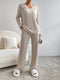 Women's Knitted Trousers and Jumper Set