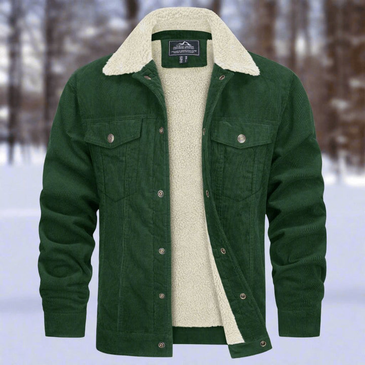 Men’s Warm Casual Jacket with Sherpa Lining & Chest Pockets
